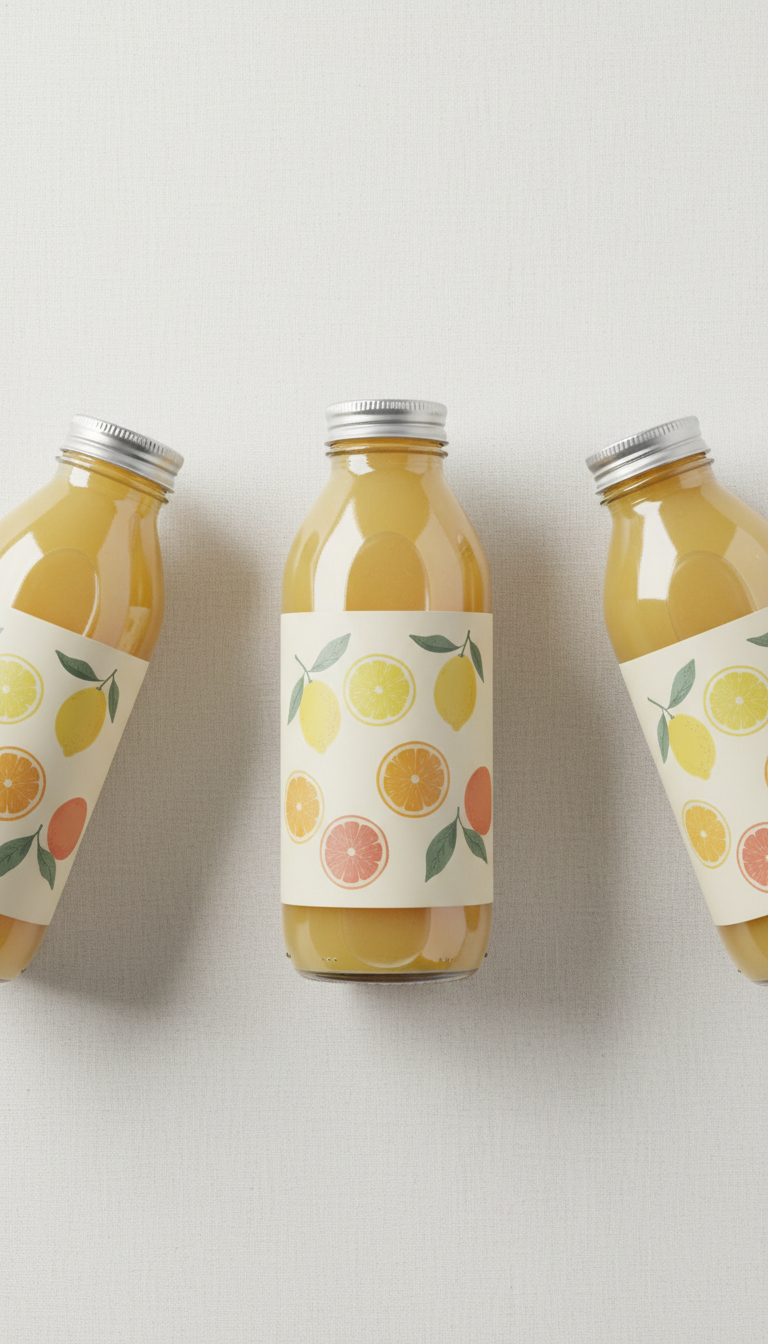 Citrus Glow Juice Glass Bottle