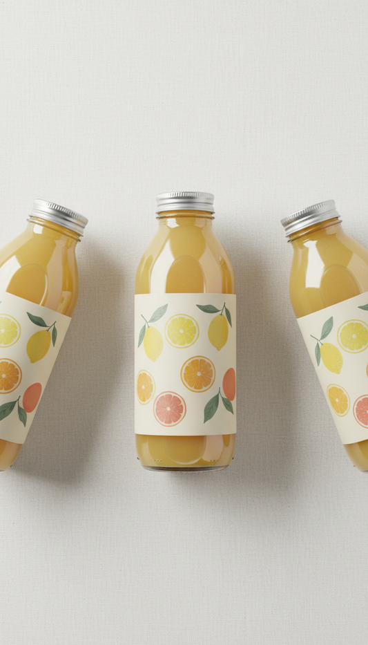 Citrus Glow Juice Glass Bottle