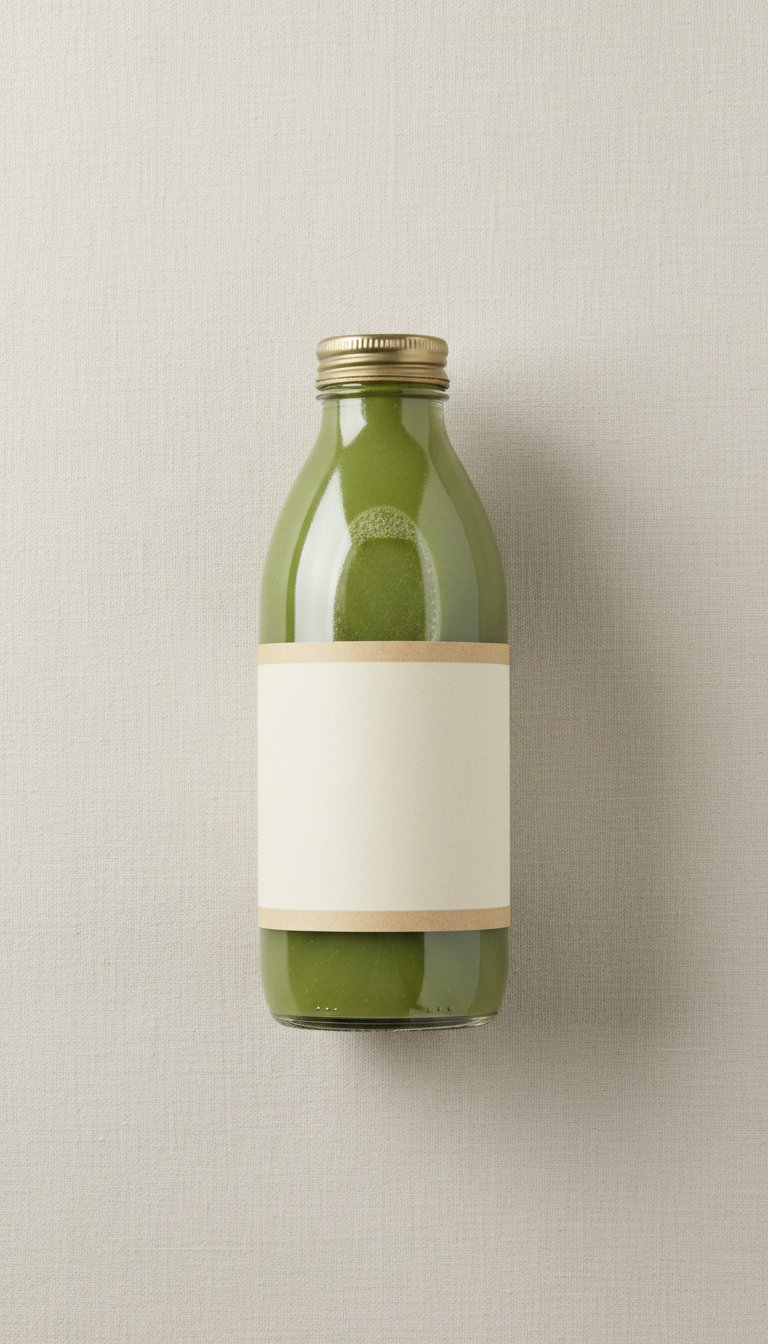Signature Green Juice Glass Bottle