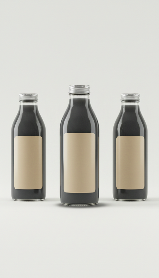 Charcoal Cleanse Juice Glass Bottle